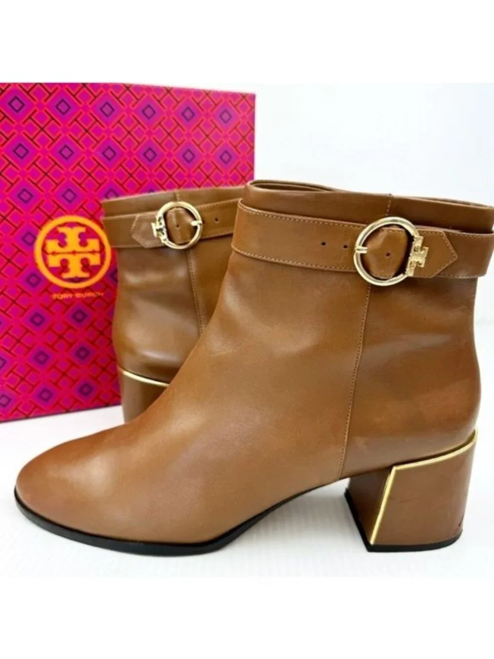 Tory Burch Sofia 60mm ankle heeled  Booties Festival brown Size 11